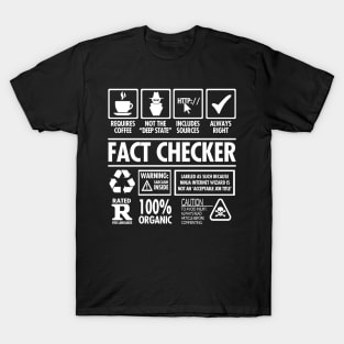 Fact Checker Job Description T-Shirt